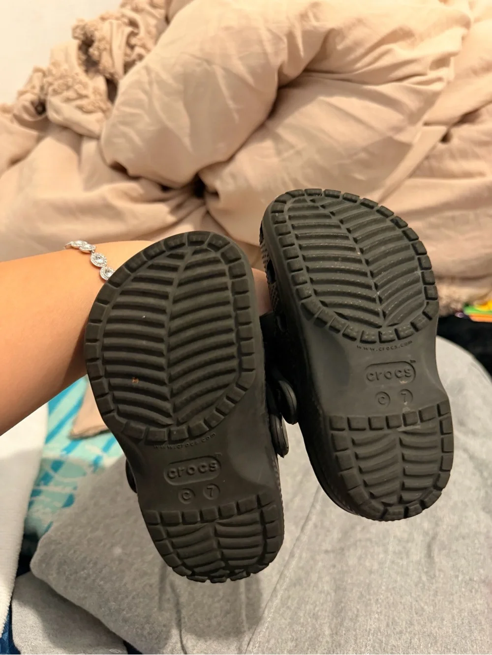 GLOW IN THE DARK CROCS Kids Black Cat Clogs with Yellow Accents